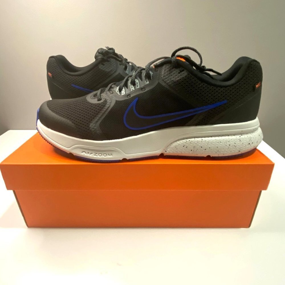 Nike Zoom Span 4  Black Textured Panelled Lace-Up Running Shoes Men's Size 13